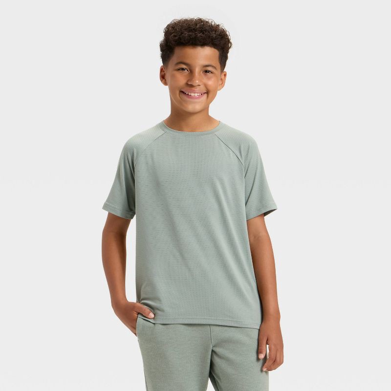slide 1 of 3, Boys' Raglan T-Shirt - All In Motion™ Sage Green M, 1 ct
