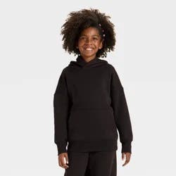 Girls' Oversized Fleece Hoodie Sweatshirt - art class™ Black M