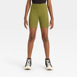 Girls' Front-Seam Bike Shorts - art class™ Olive Green S