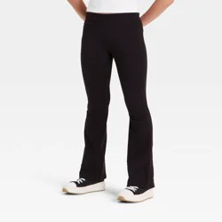 Girls' Foldover Waist Flare Leggings - art class™ Black M