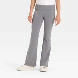 Girls' Foldover Waist Flare Leggings - art class™ Heather Gray M