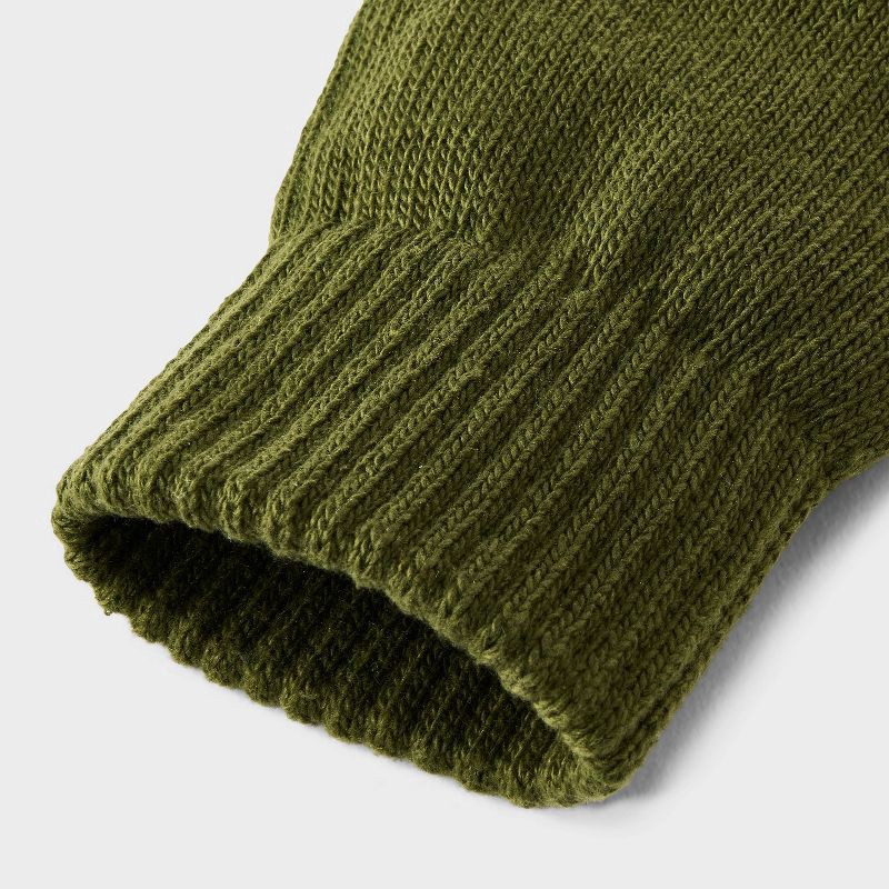 slide 3 of 3, Men's Classic Knit Touch Gloves - Goodfellow & Co™ Olive Green, 1 ct