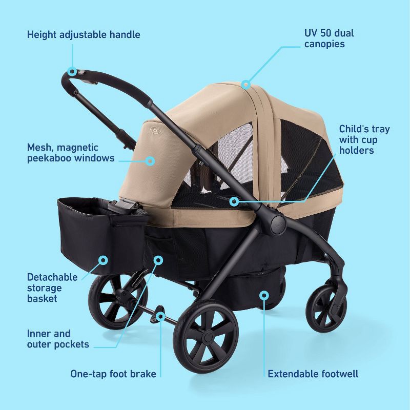 slide 6 of 7, Graco® Ready2Roll™ Stroller Wagon- Pinnacle, 2 ct