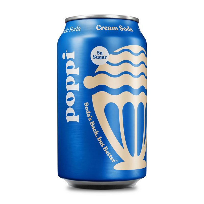 slide 1 of 5, poppi Cream Soda Prebiotic Soda - 12 fl oz Can, 12 fl oz