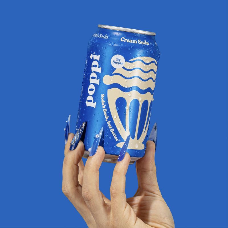 slide 5 of 5, poppi Cream Soda Prebiotic Soda - 12 fl oz Can, 12 fl oz