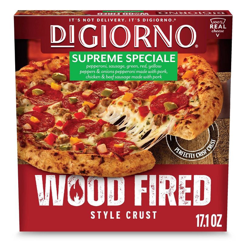 slide 1 of 7, DiGiorno Wood Fired Supreme Frozen Pizza - 17.1oz, 17.1 oz