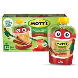 Mott's No Sugar Added Cinnamon Applesauce Pouches - 38.4oz/12ct