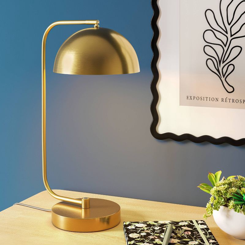 slide 2 of 4, Glossy Metal Table Lamp Brass - Room Essentials™, 1 ct
