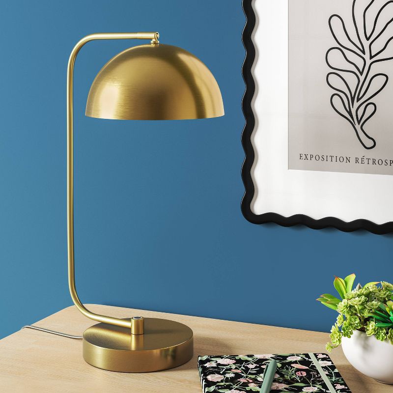 slide 3 of 4, Glossy Metal Table Lamp Brass - Room Essentials™, 1 ct