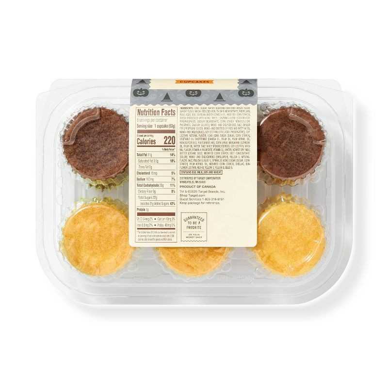 slide 2 of 3, Halloween Large Cupcakes - 11.2oz/6ct - Favorite Day™, 6 ct; 11.2 oz