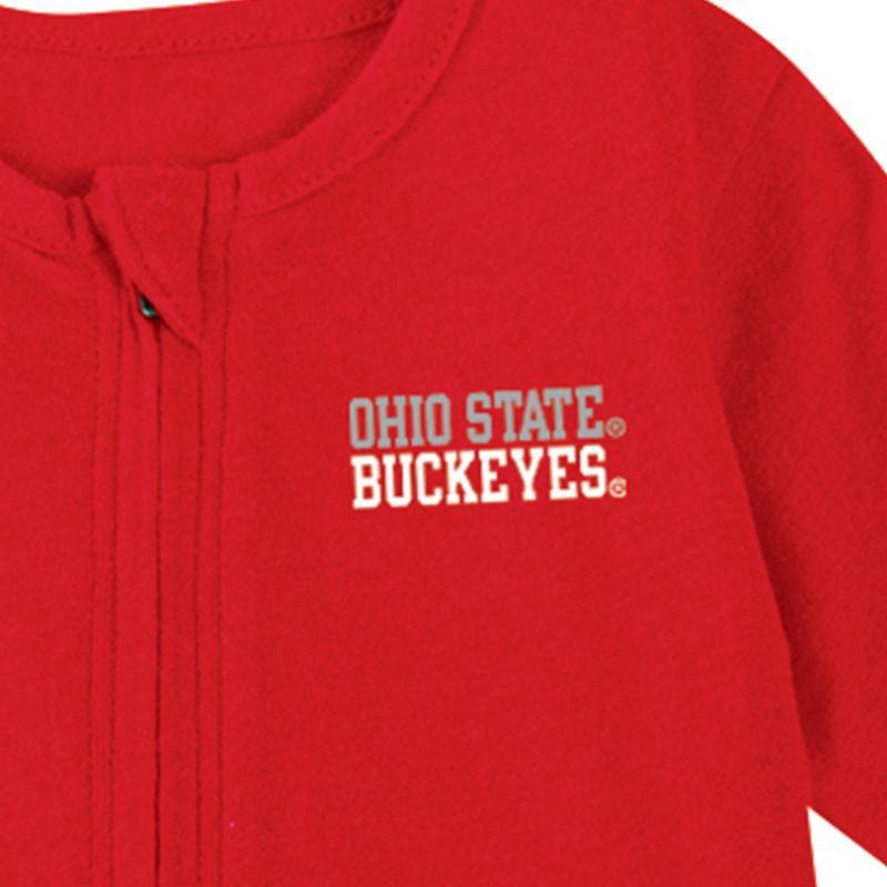 slide 3 of 3, NCAA Ohio State Buckeyes Infant Boys' Bodysuit - 3-6M: Cotton-Polyester Jersey Pajamas, 1 ct