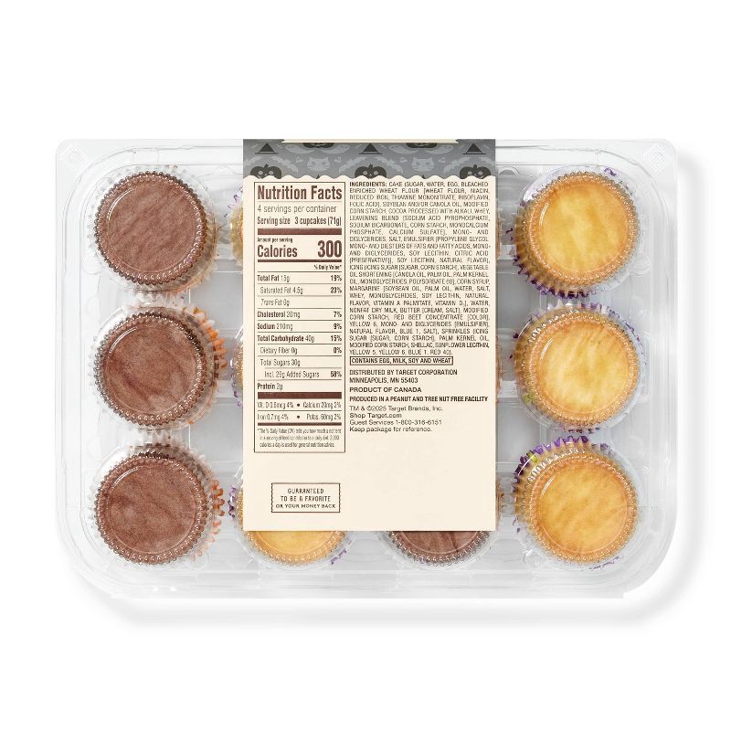 slide 3 of 4, Halloween Assorted Mini Cupcakes - 10oz/12ct - Favorite Day™, 12 ct; 10 oz