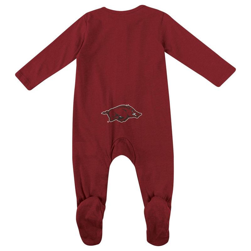 slide 2 of 3, NCAA Arkansas Razorbacks Infant Boys' Bodysuit - 3-6M: Cotton-Polyester Jersey Pajamas, 1 ct