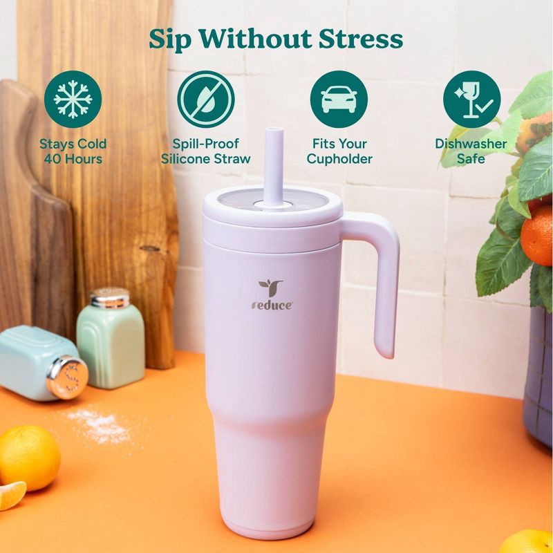 slide 3 of 6, Reduce 40oz Chiller Vacuum Insulated Stainless Steel Spill-Proof Tumbler Gentle Lavender, 40 oz