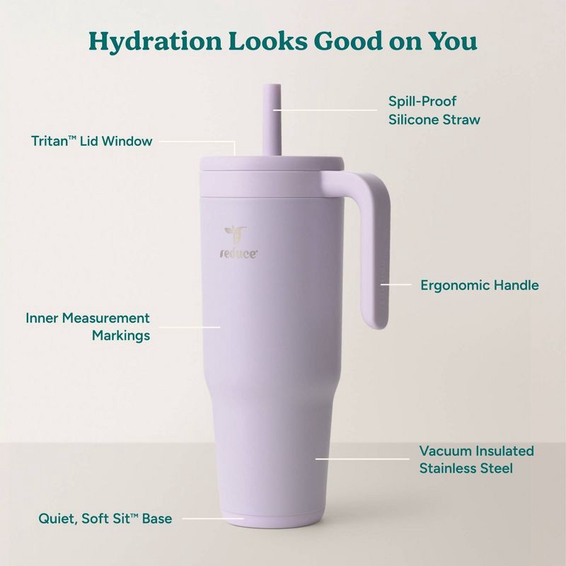 slide 4 of 6, Reduce 40oz Chiller Vacuum Insulated Stainless Steel Spill-Proof Tumbler Gentle Lavender, 40 oz