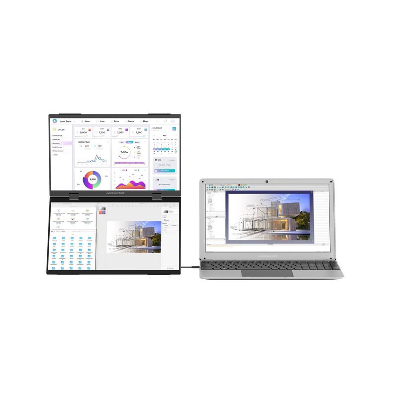 slide 8 of 10, Packard Bell airFrame 15.6" Dual Screen Portable Full HD Monitor, 1 ct