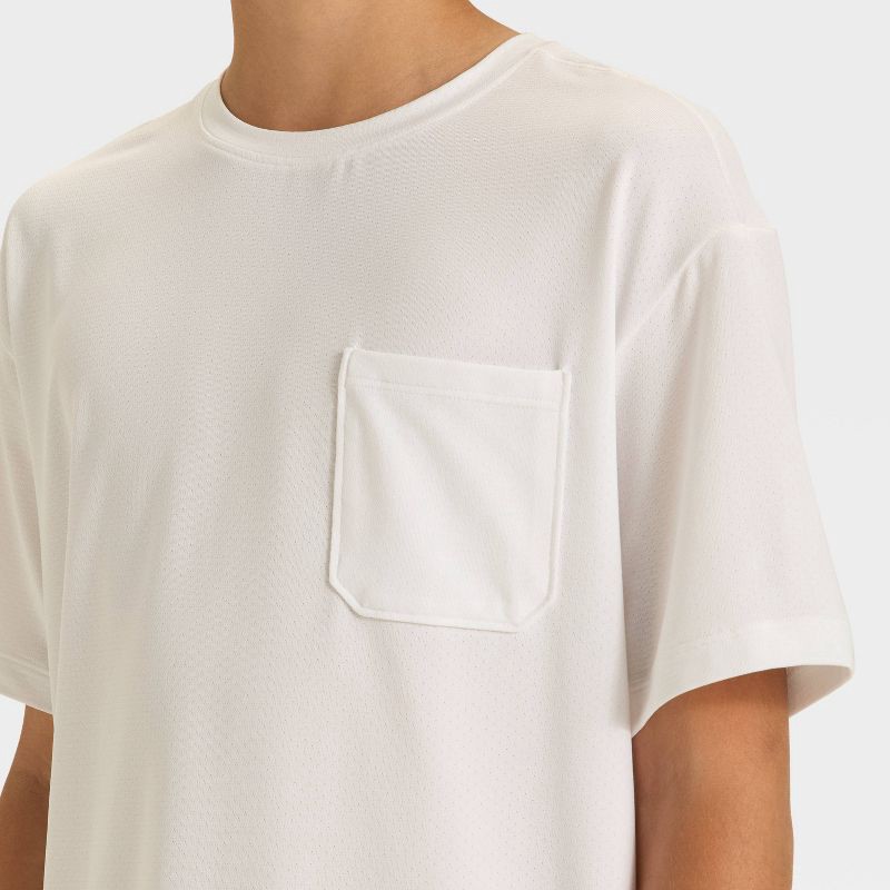 slide 3 of 3, Boys' Ventilated Pocket T-Shirt - All In Motion™ White S, 1 ct