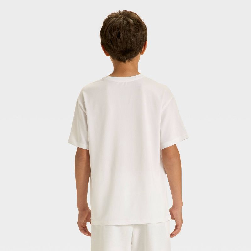 slide 2 of 3, Boys' Ventilated Pocket T-Shirt - All In Motion™ White XL, 1 ct