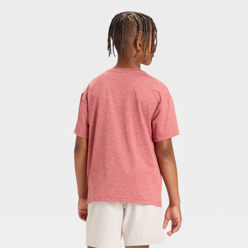 slide 2 of 3, Boys' Ventilated Pocket T-Shirt - All In Motion™ Dark Red M, 1 ct