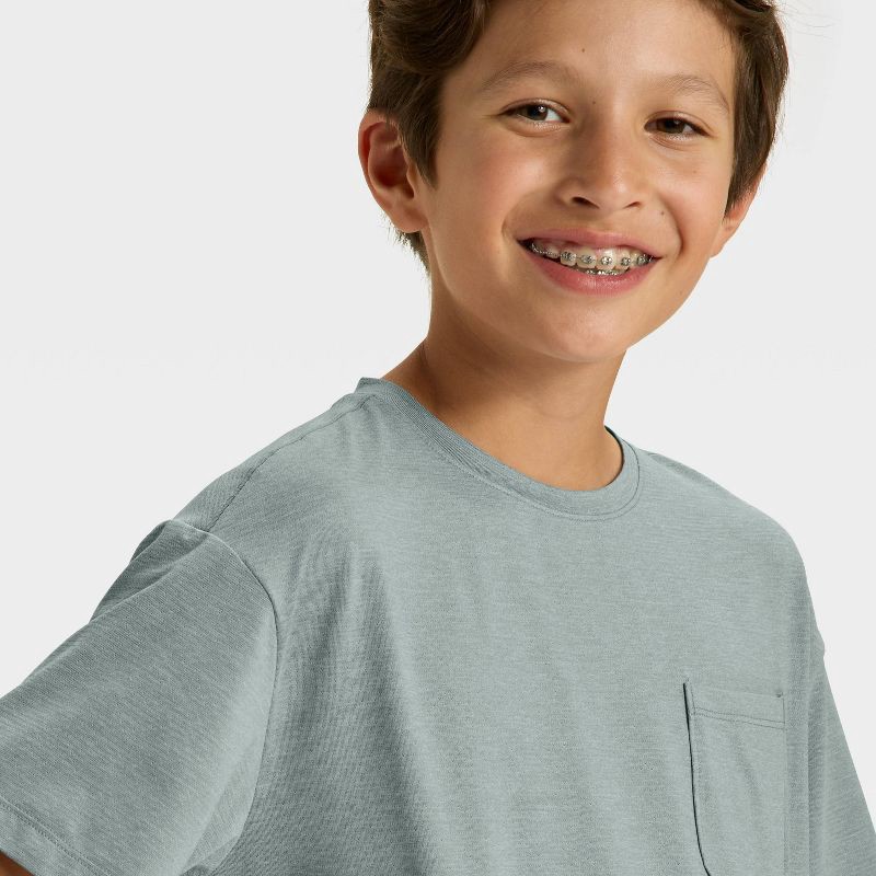 slide 3 of 3, Boys' Ventilated Pocket T-Shirt - All In Motion™ Sage Green L, 1 ct