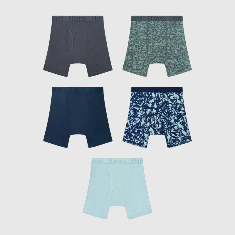 slide 5 of 8, Hanes Boys' 5pk Super Soft Boxer Briefs - M, 5 ct