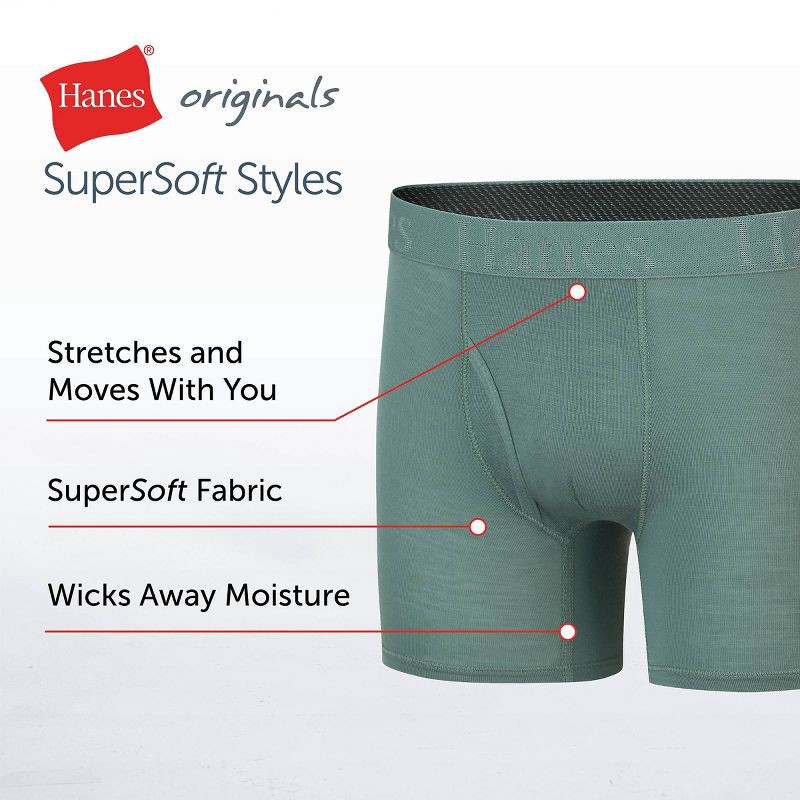 slide 6 of 8, Hanes Boys' 5pk Super Soft Boxer Briefs - M, 5 ct