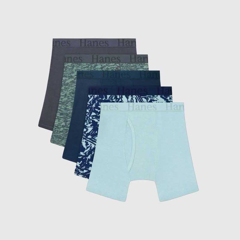 slide 1 of 8, Hanes Boys' 5pk Super Soft Boxer Briefs - XL, 5 ct