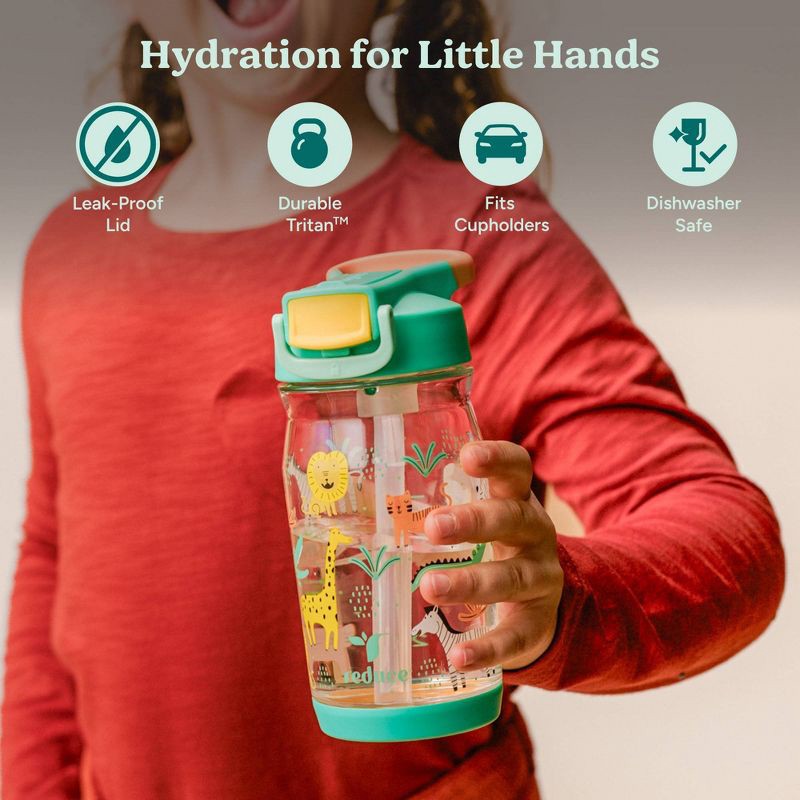 slide 3 of 6, Reduce 14oz Hydrate Tritan Kids' Water Bottle Race Track, 14 oz