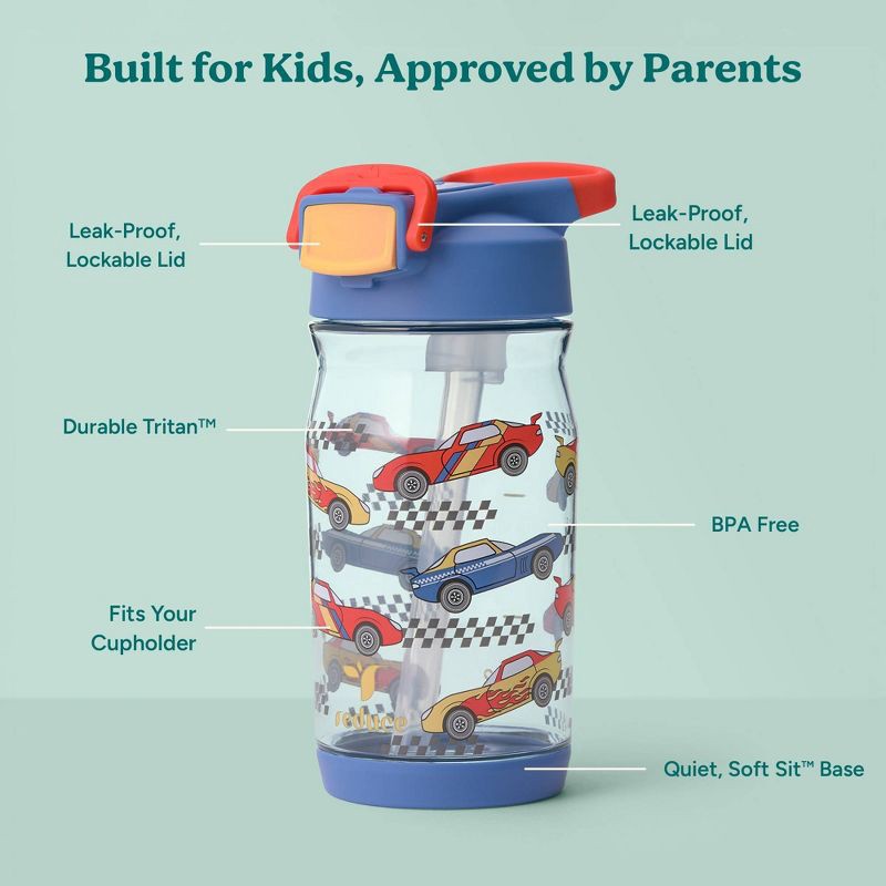 slide 4 of 6, Reduce 14oz Hydrate Tritan Kids' Water Bottle Race Track, 14 oz