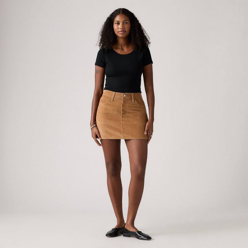 slide 1 of 3, Levi's® Women's Icon Mini Skirt - Sweet Honey Cord 28, 1 ct