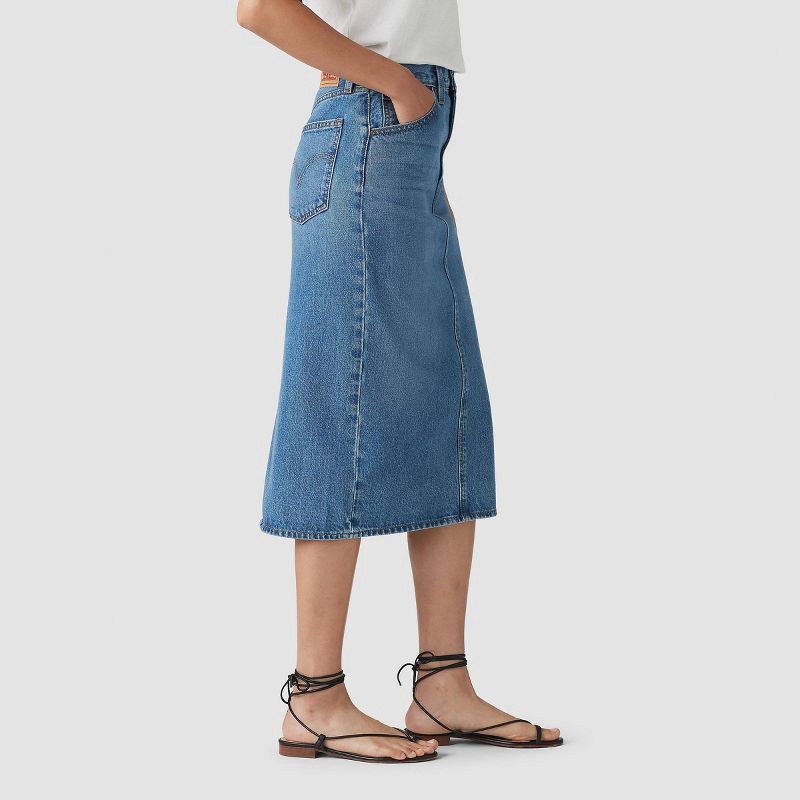 slide 3 of 3, Levi's® Women's High-Rise Back Slit Skirt - Meadow Games 29, 1 ct