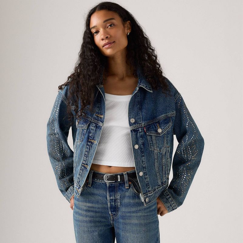 slide 3 of 7, Levi's® Women's Shrunken 90's Trucker Jacket - Solargenic L, 1 ct