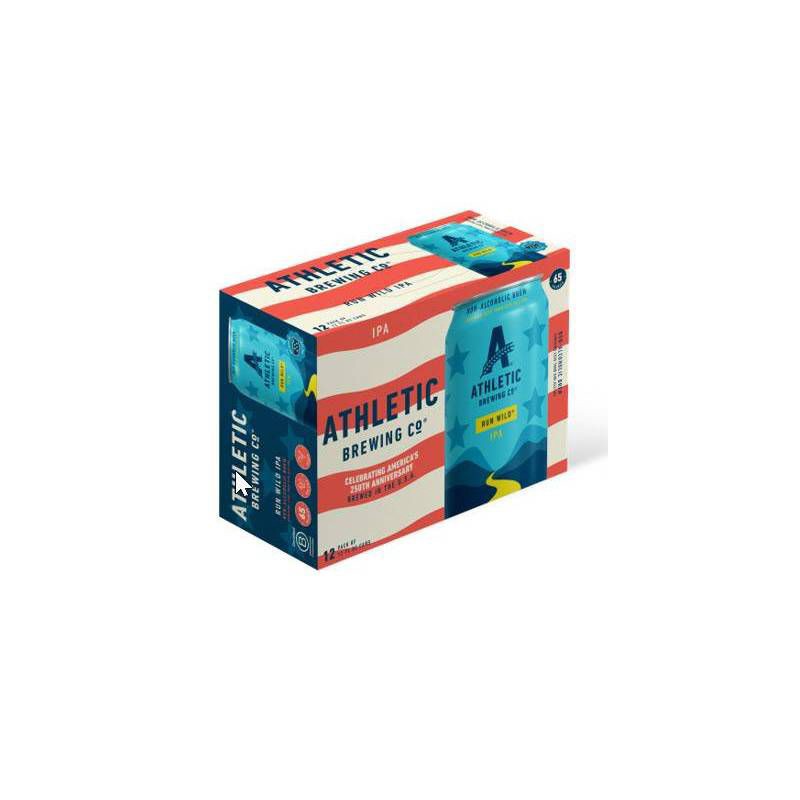 slide 1 of 9, Athletic Brewing Co Athletic Brewing Run Wild Red White and Blue Non-Alcoholic Beer IPA - 12pk/12 fl oz Cans, 12 ct; 12 fl oz