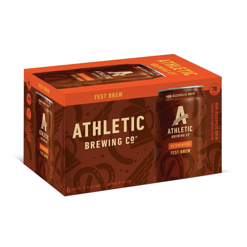 slide 3 of 6, Athletic Brewing Co Seasonal Oktoberfest Fest Brew Non-Alcoholic Beer - 6pk/12 fl oz Cans, 6 ct; 12 fl oz