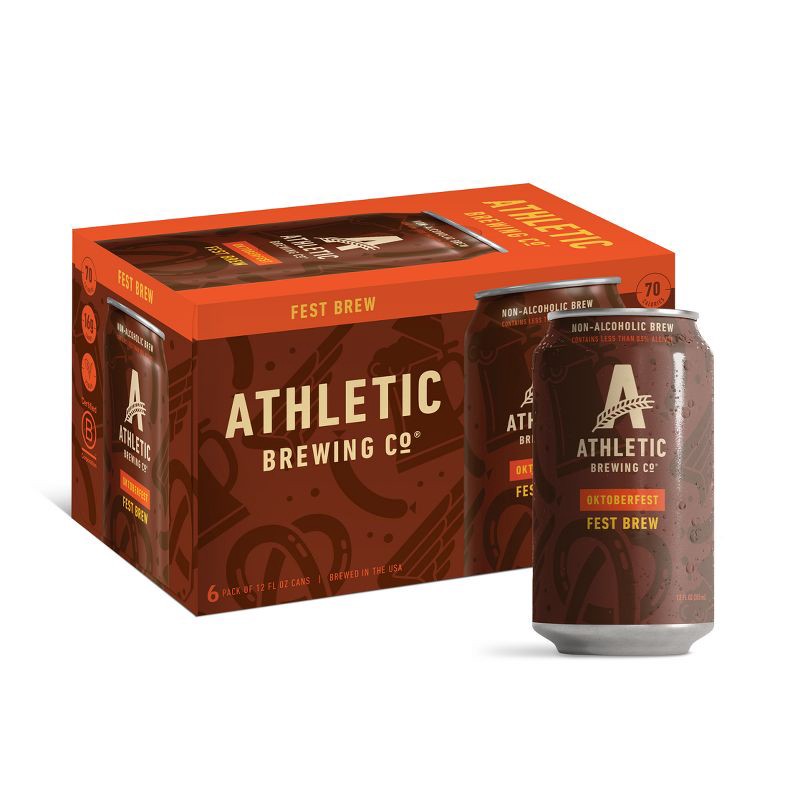 slide 1 of 6, Athletic Brewing Co Seasonal Oktoberfest Fest Brew Non-Alcoholic Beer - 6pk/12 fl oz Cans, 6 ct; 12 fl oz