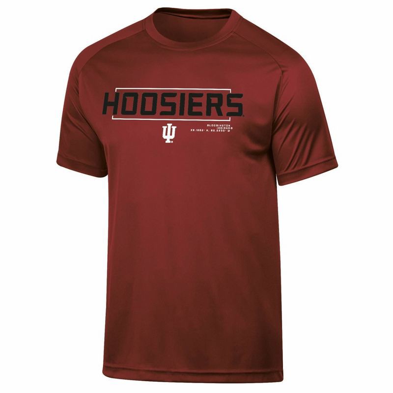 slide 1 of 3, NCAA Indiana Hoosiers Men's Poly T-Shirt - M: Lightweight Crew Neck, Short Sleeve, 1 ct