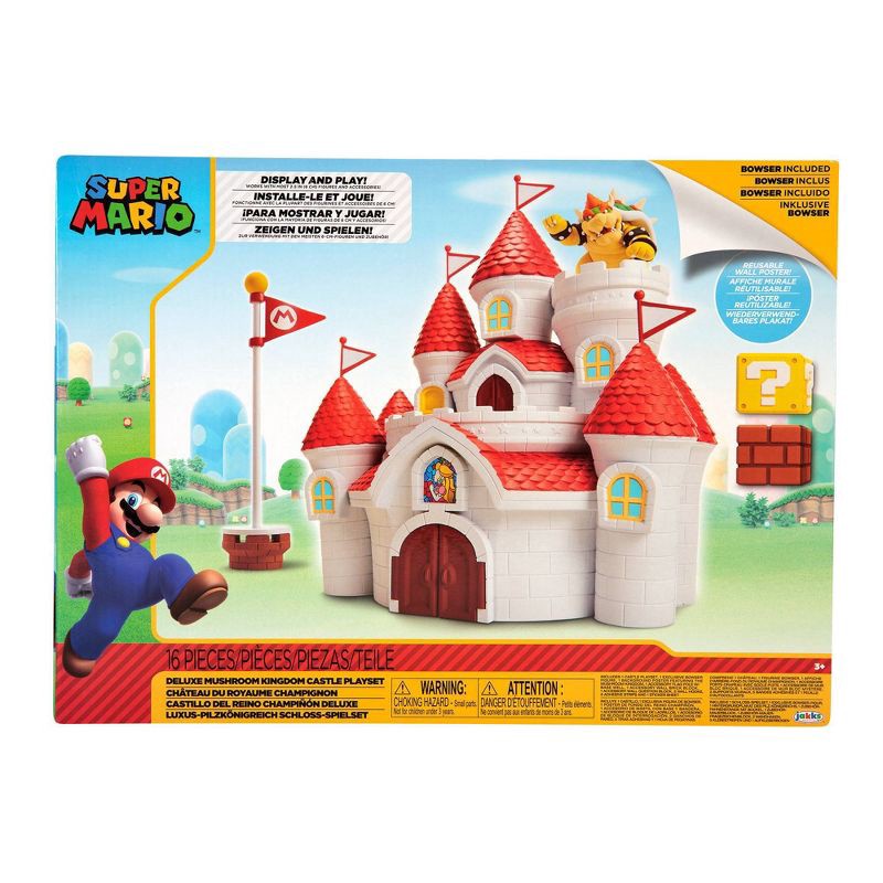 slide 2 of 4, Nintendo 2.5'' Deluxe Mushroom Kingdom Castle Action Figure Playset, 1 ct
