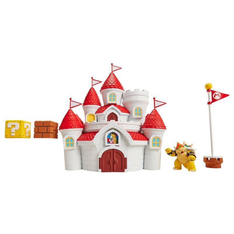 slide 3 of 4, Nintendo 2.5'' Deluxe Mushroom Kingdom Castle Action Figure Playset, 1 ct
