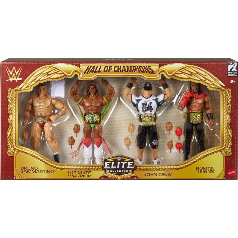 slide 2 of 6, WWE Hall of Champions 4-Pack Action Figures & Accessories, 6-inch Collectibles Set, 1 ct