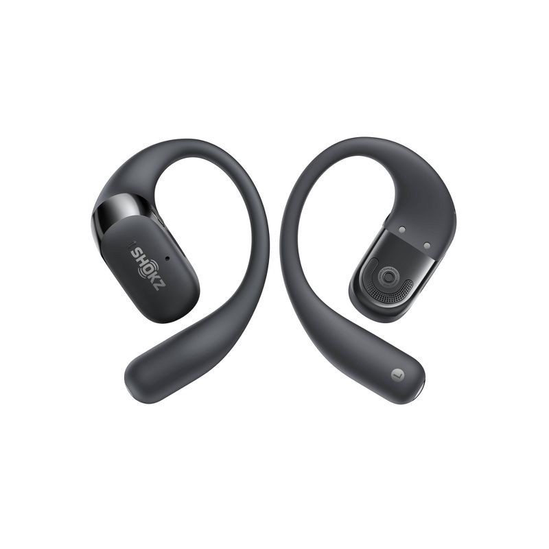 slide 3 of 8, Shokz OpenFit 2 True Wireless Bluetooth Headphones - Black T920-ST-BK-US: USB-C Connection, Built-In Mic, Sweat-Resistant, Silicone Ear Cushions, 1 ct