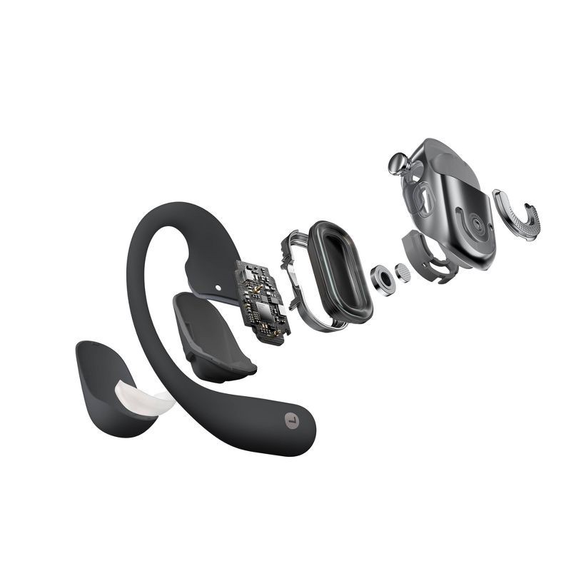 slide 4 of 8, Shokz OpenFit 2 True Wireless Bluetooth Headphones - Black T920-ST-BK-US: USB-C Connection, Built-In Mic, Sweat-Resistant, Silicone Ear Cushions, 1 ct