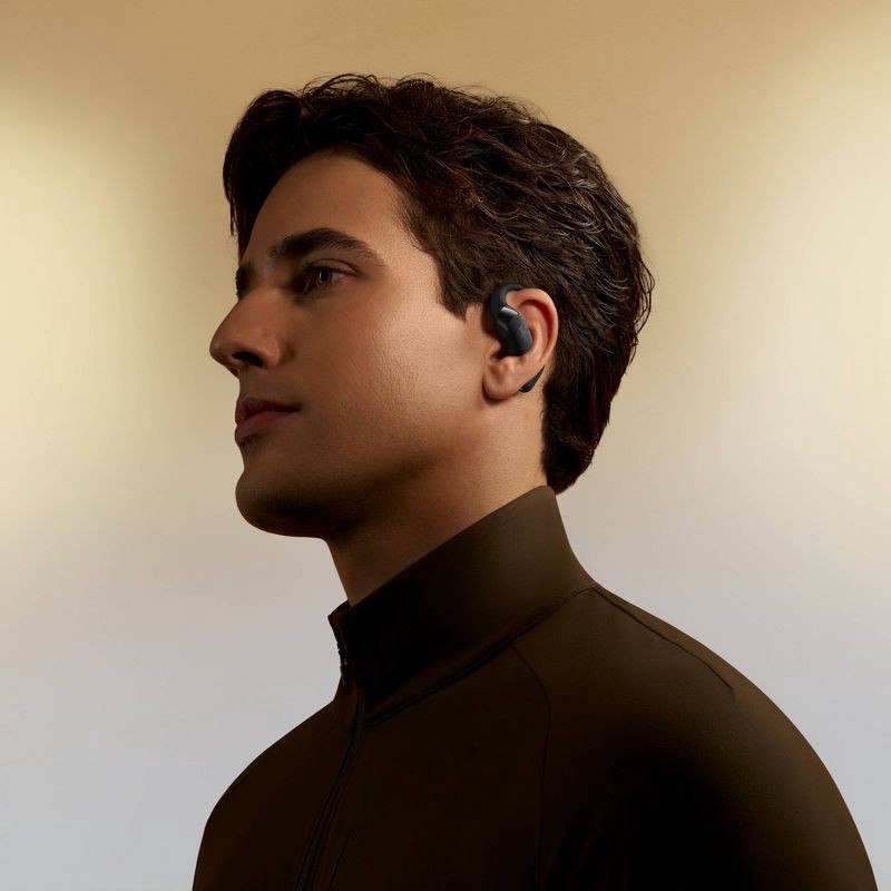 slide 7 of 8, Shokz OpenFit 2 True Wireless Bluetooth Headphones - Black T920-ST-BK-US: USB-C Connection, Built-In Mic, Sweat-Resistant, Silicone Ear Cushions, 1 ct