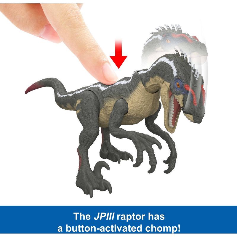 slide 7 of 12, Jurassic World Jurassic Park I II and III Velociraptor Trilogy Set, 3 Action Figures with Attack, 1 ct