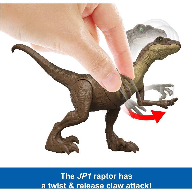 slide 11 of 12, Jurassic World Jurassic Park I II and III Velociraptor Trilogy Set, 3 Action Figures with Attack, 1 ct