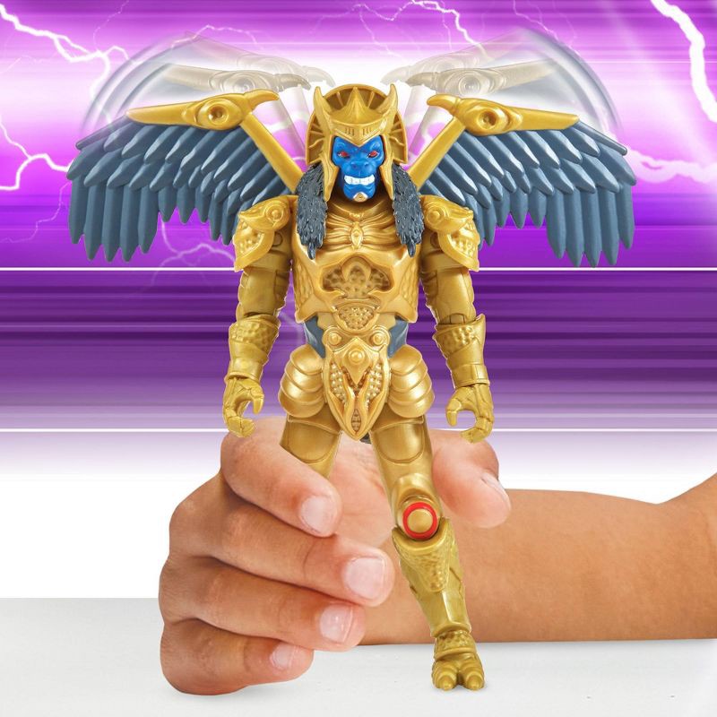 slide 7 of 10, Mighty Morphin Power Rangers Re-Ignition Auto-Morphin 6pk Battle Set with Red, Blue, Pink, Yellow, Black Rangers + Exclusive Goldar, 6 ct