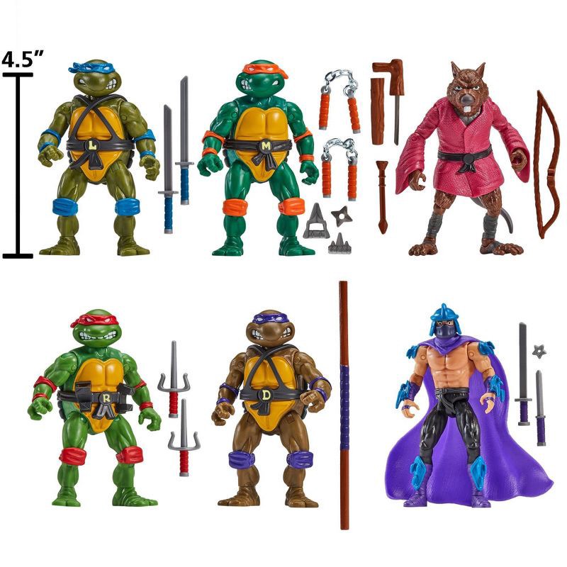 slide 9 of 10, Teenage Mutant Ninja Turtles: Classic 4" Remastered Figure Bundle - 6pk (Target Exclusive), 6 ct