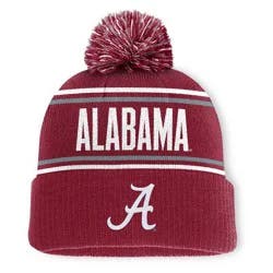 NCAA Alabama Crimson Tide Solid Cuffed Pom Beanie