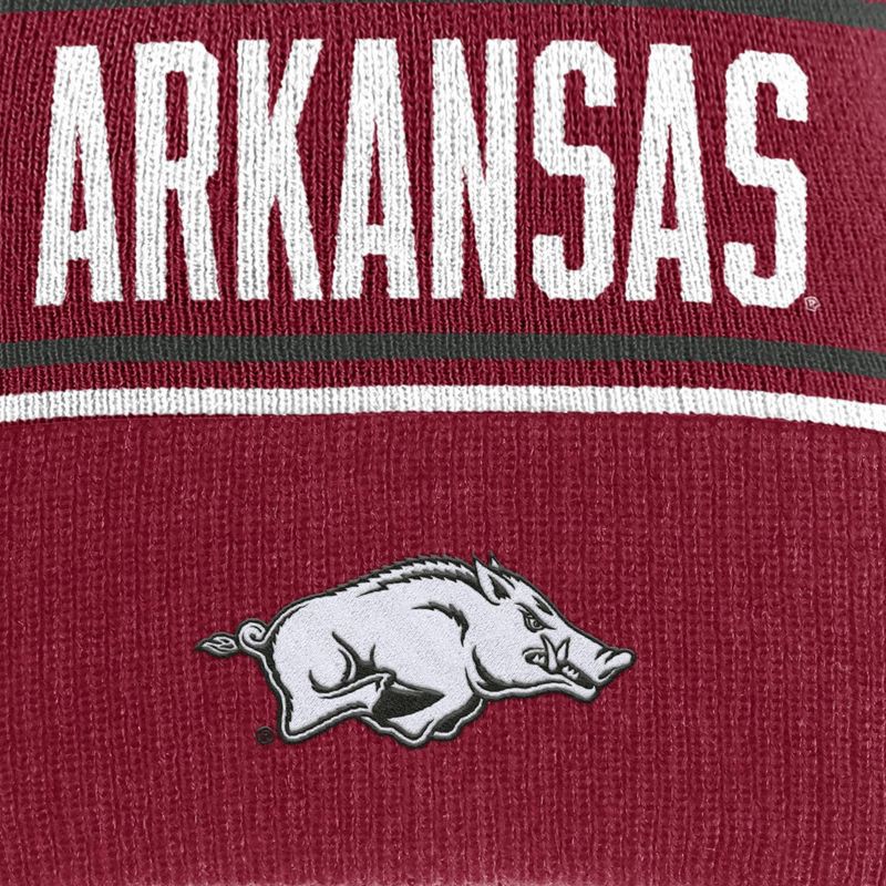 slide 3 of 4, NCAA Arkansas Razorbacks Cuffed Pom Beanie, 1 ct