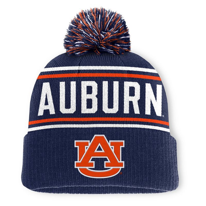 slide 1 of 4, NCAA Auburn Tigers Cuffed Knit Pom Beanie, 1 ct