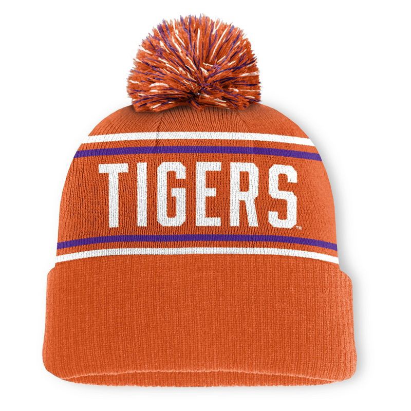 slide 2 of 4, NCAA Clemson Tigers Cuffed Knit Pom Beanie, 1 ct